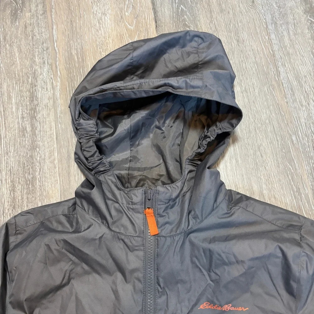 Eddie Bauer Kids Hooded Colorblock Jacket Grey Green Size‎ M 10-12 Windbreaker